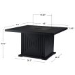 Real Flame Cavalier Sq. LP Fire Table w/ NG Conv- Black - C1270LP-BK - Cavalier-DIMS