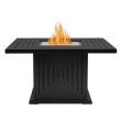 Real Flame Cavalier Sq. LP Fire Table w/ NG Conv- Black - C1270LP-BK - Cavalier-Side