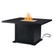Real Flame Cavalier Sq. LP Fire Table w/ NG Conv- Black - C1270LP-BK