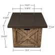 Real Flame Farmhouse Square Propane Fire Pit With Natural Gas Conversion Kit - C1725LP-RP - Dimensions
