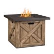 Real Flame Farmhouse Square Propane Fire Pit With Natural Gas Conversion Kit - C1725LP-RP - NG