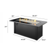 The Outdoor Greatroom Monte Carlo Linear Gas Fire Pit Table - MCR-1242-BLK-K