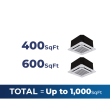 27,000 BTU 24.6 SEER2 ACiQ 2-Zone Ceiling Cassette Mini Split System - 9+12 - ES-27Z-M3/ACIQ-09CC-HH-M/ACIQ-12CC-HH-M