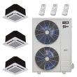 36,000 BTU 22.2 SEER2 ACiQ 3-Zone Ceiling Cassette Mini Split System Extreme Series - 9+9+9 - ACiQ-36Z-HH-M4 / 3-ACIQ-09CC-HH-MB