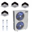 55,000 BTU 21.3 SEER2 ACiQ 4-Zone Ceiling Cassette Mini Split System - 12+12+18+18 - ES-55Z-M5/ACIQ-12CC-HH-M-2/ACIQ-18CC-HH-M-2