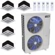 55,000 BTU 22 SEER2  ACiQ 5-Zone Ceiling Cassette Mini Split System - 12+12+12+12+12 - ES-55Z-M5 / ACIQ-12CC-HH-M-5