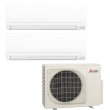 42,000 BTU 19 SEER Mitsubishi Dual Zone Mini Split H2i Hyper Heat Pump System 18+18 - R410A