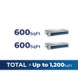 18,000 BTU 19 SEER2 ACiQ 2-Zone Concealed Duct Mini Split System - 12+12 - ES-18Z-M2/ACIQ-12CD-HH-M-2