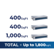 27,000 BTU 21 SEER2 ACiQ 3-Zone Concealed Duct Mini Split System - 9+9+18 - ES-27Z-M3/ACIQ-09CD-HH-M-2/ACIQ-18CD-HH-M