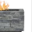 Real Flame Gray Ledgestone Rectangular Propane Fire Pit With Natural Gas Conversion Kit - CT0003LP-GLS - Detail