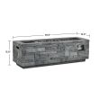 Real Flame Gray Ledgestone Rectangular Propane Fire Pit With Natural Gas Conversion Kit - CT0003LP-GLS - Dims