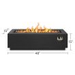 Real Flame Lanesboro Linear Propane Fire Pit With Natural Gas Conversion Kit-  Grey - CT0003LP-SW4 - DIMS
