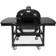 Primo Oval XL 400 Ceramic Kamado Grill On Steel Cart With 1-Piece Island Side Shelves & Cup Holders - PRM778 / PRM368 / PRM328