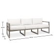 Real Flame Monaco 3 Seat Sofa - Brushed Antique White - 1170-BAW - Dimensions View