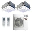36,000 BTU 23 SEER Stealth Comfort Designer+ Dual Zone Ceiling Cassette Heat Pump System 12+24