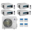 Gree 42,000 BTU 14 SEER Quad Zone Concealed Duct Heat Pump System 9+9+9+12 - MULTIU42HP230V1DO / 3-DUCT09HP230V1AD / DUCT12HP230V1AD