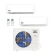 27,000 BTU Stealth DIYCOOL 23 SEER2 Dual Zone Mini Split Wall Mount Heat Pump System R454B | 230V - 12 + 24 - EZ-27Z-M3B / EZ-12W-MB / EZ-24W-MB