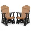 Outdoor Poly Furniture Set of 2 Fan Back Single Gliders by Infinity Living