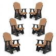 Outdoor Poly Furniture Set of 6 Fan Back Single Gliders by Infinity Living 