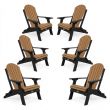 Outdoor Poly Furniture Set of 6 Fan Back Adirondack Folding Chairs by Infinity Living 
