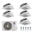42,000 BTU Gree All Match 21 SEER2 Quad Zone 360 Ceiling Cassette Mini Split Heat Pump System - R32 | 230V - 9 + 9 + 9 + 24