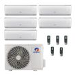 42,000 BTU Gree Vireo 21 SEER2 Five Zone Wall Mount Mini Split Heat Pump System - R32 | 230V - 9 + 9 + 12 + 12 + 12