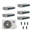 42,000 BTU Gree All Match 18 SEER2 Quad Zone Slim Concealed Duct Mini Split Heat Pump System - R32 | 230V - 9 + 9 + 9 + 24