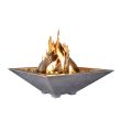 Phoenix Precast Products 36-Inch Square Oblique Gas Fire Bowl w/ Lava Rock - FOS3610