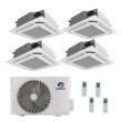 42,000 BTU Gree All Match 21 SEER2 Quad Zone 360 Ceiling Cassette Mini Split Heat Pump System - R32 | 230V - 9 + 9 + 9 + 18
