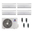 36,000 BTU Gree Vireo 21 SEER2 Quad Zone Wall Mount Mini Split Heat Pump System - R32 | 230V - 9 + 12 + 12 + 12