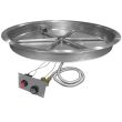 Firegear Fire Pit Burner Kit - 33 Inch Manual Flame Sense Ignition Round Bowl