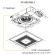 Panasonic WhisperValue Bathroom Exhaust Fan FV-0510VSL1 Sizing Diagram