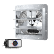 iLIVING 12 inch Wall Mounted Shutter Exhaust with 3 Speed Thermostat - ILG8SF12V-T