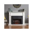 Greatco 32-Inch Electric Zero Clearance Fireplace with Mantel - GI-32-ZCF - White 