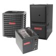 5 Ton 15.5 SEER 96% AFUE 120,000 BTU Goodman Gas Furnace and Air Conditioner System - Downflow