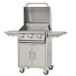 Bull 23" Grill Cart Complete Griddle 3 Burner Pro Grade Flat Top - 73008/9 - Open hood View
