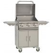 Bull 23" Grill Cart Complete Griddle 3 Burner Pro Grade Flat Top - 73008/9 - Open Left View