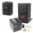 1.5 Ton 13 SEER 96% AFUE 60,000 BTU Goodman Gas Furnace and Air Conditioner System - Vertical