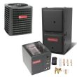 5 Ton 15.5 SEER 96% AFUE 100,000 BTU Goodman Gas Furnace and Heat Pump System - Vertical