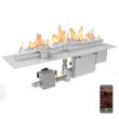 HPC Linear 48" Fire Pit Burner Kit with Flat Pan & Electronic HI/LO Ignition & Torpedo Burner - TOR-48SSEI-LF-HI/LO