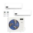 36,000 BTU Infinity Living DIYCOOL 23 SEER2 Dual Zone Mini Split Wall Mount Heat Pump System R454B | 230V - 9 + 9 - EZ-36Z-M4B / EZ-09W-MB-2
