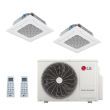 LG 24,000 BTU 2 Zone Ceiling Cassette Mini Split System - KUMXB241A / KNUDB091A / KNUDB121A