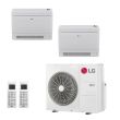 LG 18,000 BTU 2 Zone Low Wall Console Ductless Mini Split System - KUMXA181A / 2-KNUQB091A