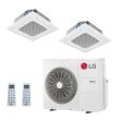  LG 24,000 BTU 2 Zone Ceiling Cassette Mini Split System - KUMXA241A / KNUDB091A / KNUDB121A