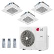 LG 30,000 BTU 3 Zone Ceiling Cassette Mini Split System - KUMXA301A / KNMDB071A / 2-KNUDB091A