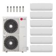 LG 54,000 BTU Multi F 20.6 SEER2 6 Zone Wall Mounted Mini Split Heat Pump System - R32 | 230V - 9 + 9 + 12 + 12 + 12 + 12