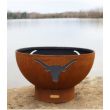 Fire Pit Art Wood Fire Pit- Long Horn