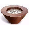 HPC Mesa 32-Inch Round Hammered Copper Match Lit Gas Fire Bowl - MESA32-HCGFP