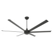 Big Ass Fans es6 7' Smart Ceiling Fan - Black, Indoor/Outdoor, Universal Mount, 23.6 Watts, 20" Extension Tube - MK-ES62-072306A786I20