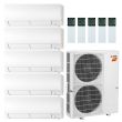 42,000 BTU 19 SEER Mitsubishi Five Zone H2i Hyper Heat Pump System 9+9+9+12+12